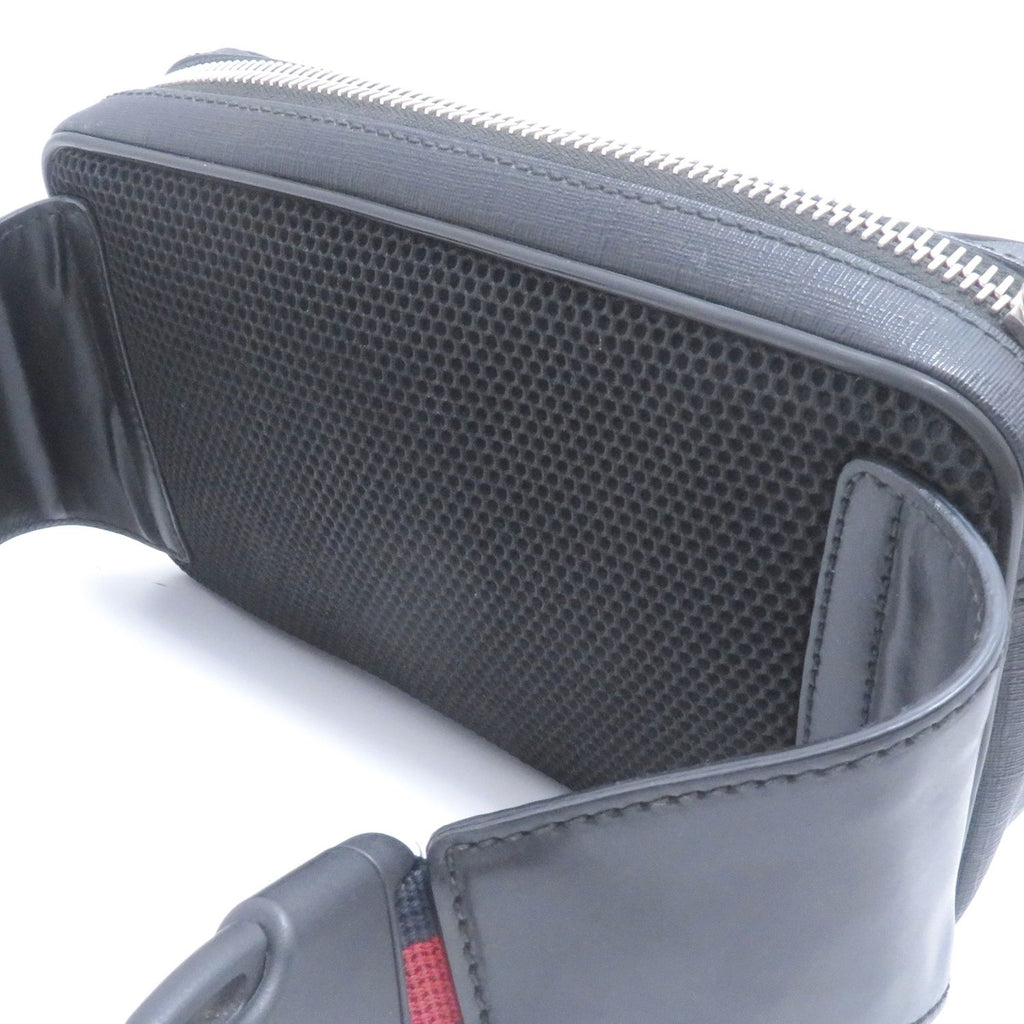 Gucci GG Supreme Waist Bag Black Leather Canvas — view 2