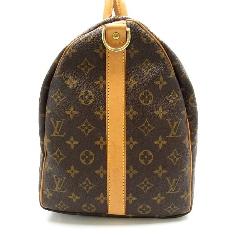 Louis Vuitton Keepall Bandouliere 50 Monogram Boston Bag Brown — view 3