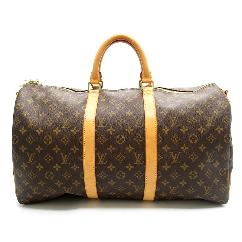 Louis Vuitton Keepall Bandouliere 50 Monogram Boston Bag Brown