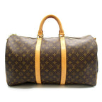 Louis Vuitton Keepall Bandouliere 50 Monogram Boston Bag Brown