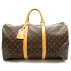 Louis Vuitton Keepall Bandouliere 50 Monogram Boston Bag Brown — view 4