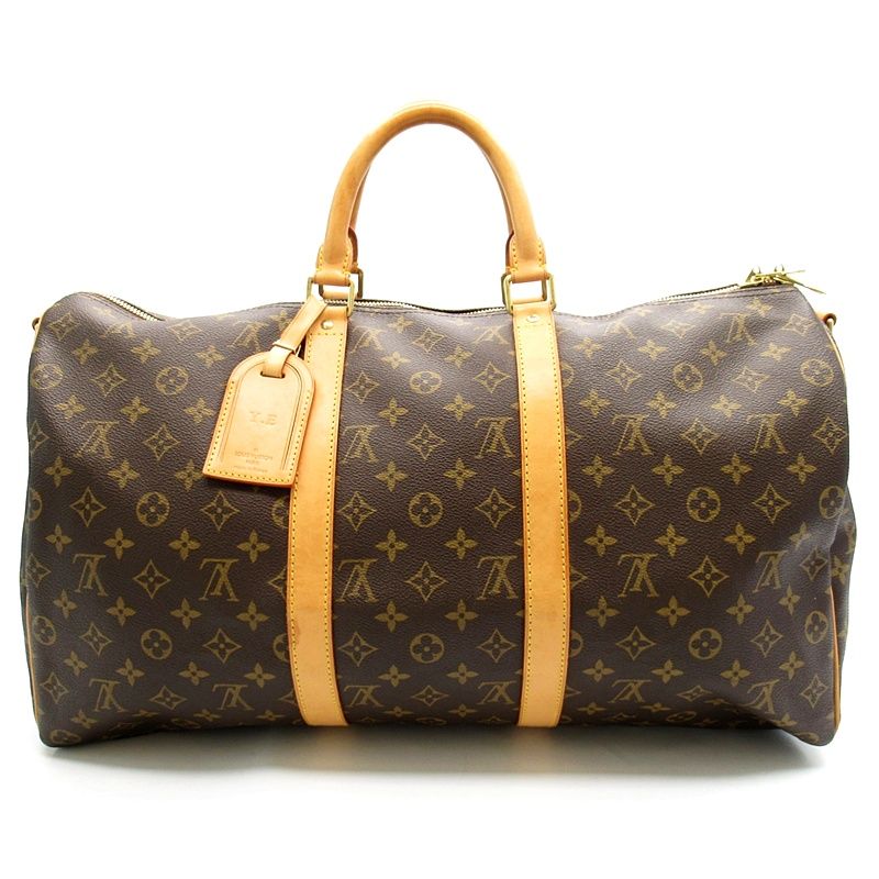 Louis Vuitton Keepall Bandouliere 50 Monogram Boston Bag Brown — view 4