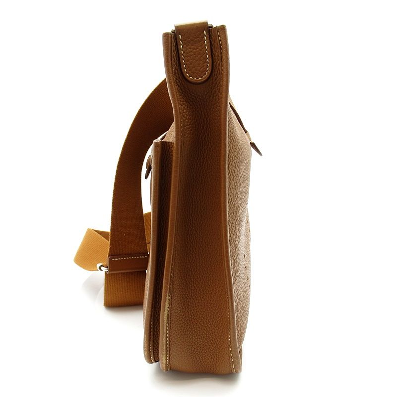 Hermes Evelyne 3 PM Taurillon Clemence Shoulder Bag Gold — view 4