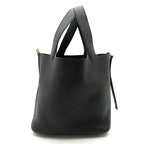 Hermes Picotin Lock MM Taurillon Clemence Handbag Noir