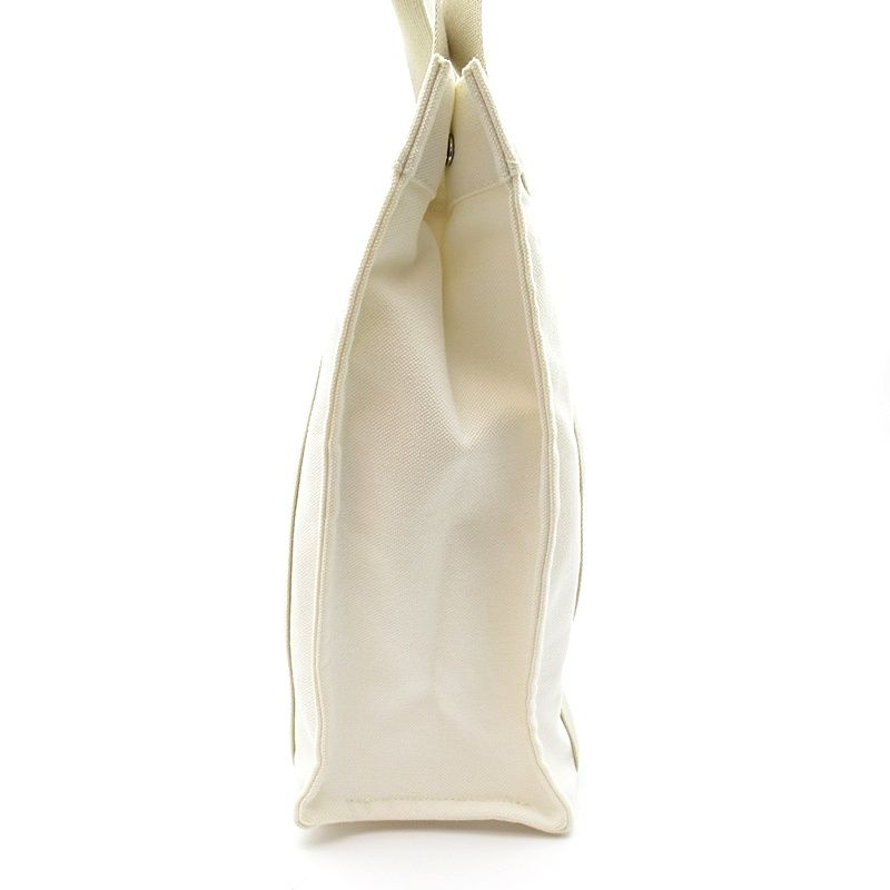 Hermes Sac de Plage Nomade PM Canvas Tote Beige White — view 3