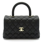 Chanel Coco Handle XS 2-Way Handbag Caviar Leather Black Medium