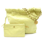 Chanel 22 Smallhandbag Calfskin Shoulder Bag Yellow