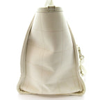 Chanel Deauville Line Tote GM Canvas Calfskin White — view 3