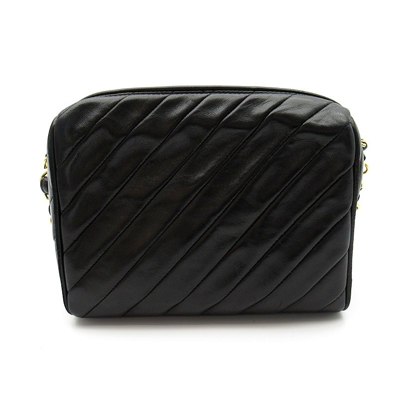 Chanel Fringe Chain Shoulder Bag Lambskin Black — view 4