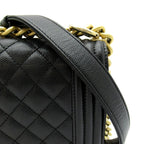 Chanel Boy Chain Shoulder Bag Caviar Leather Black — view 2