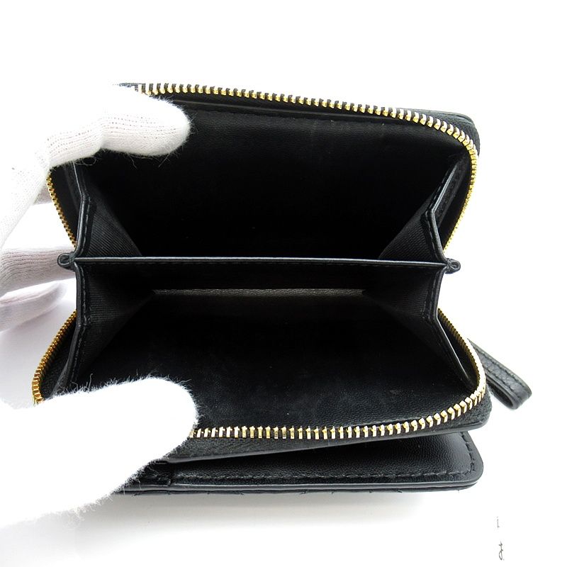 Dior Caro Acacia Wallet Cannage Calfskin Black — view 5