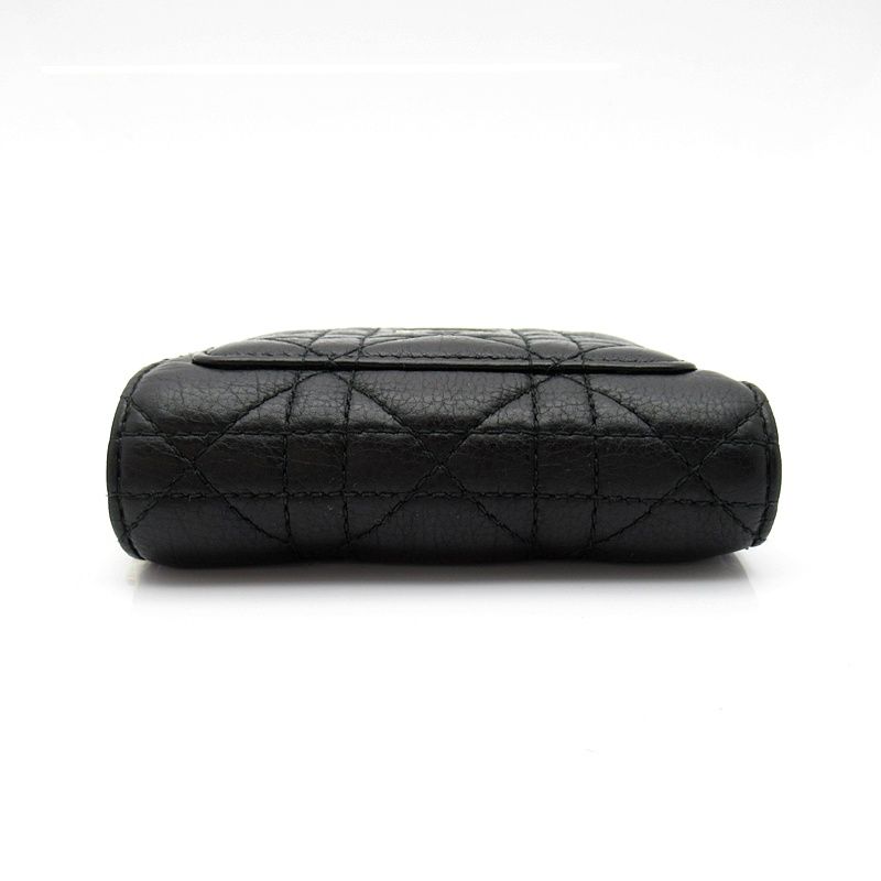 Dior Caro Acacia Wallet Cannage Calfskin Black — view 4
