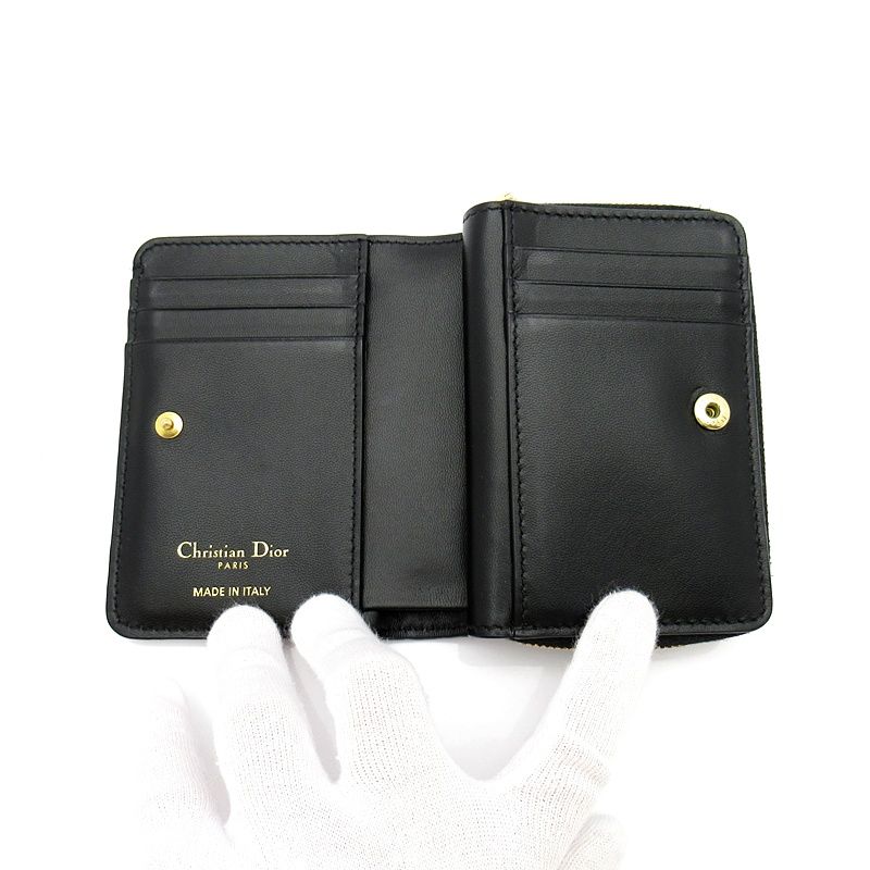 Dior Caro Acacia Wallet Cannage Calfskin Black — view 6