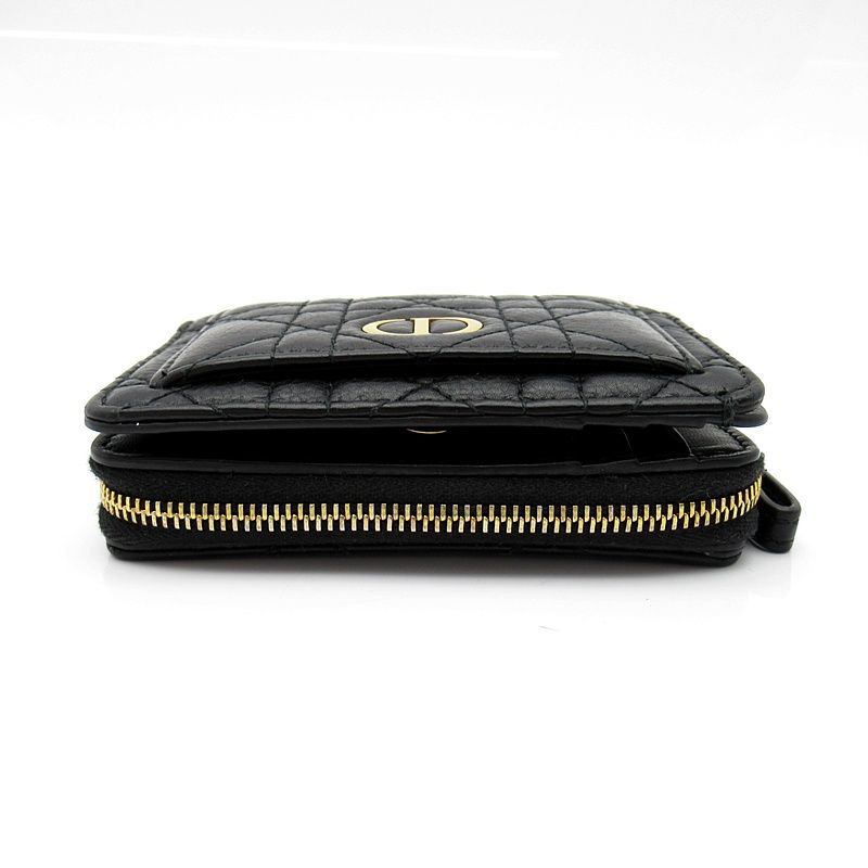 Dior Caro Acacia Wallet Cannage Calfskin Black — view 3
