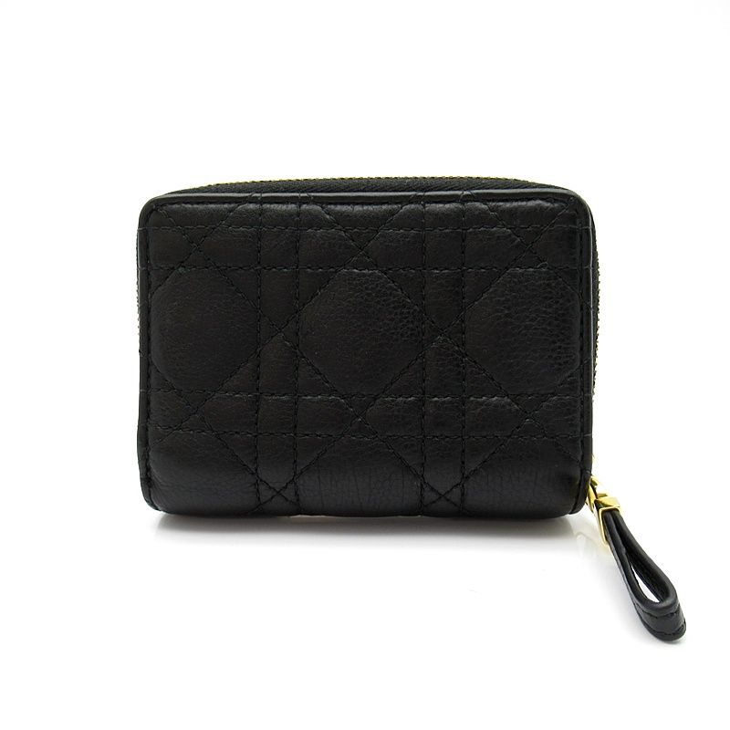 Dior Caro Acacia Wallet Cannage Calfskin Black — view 2