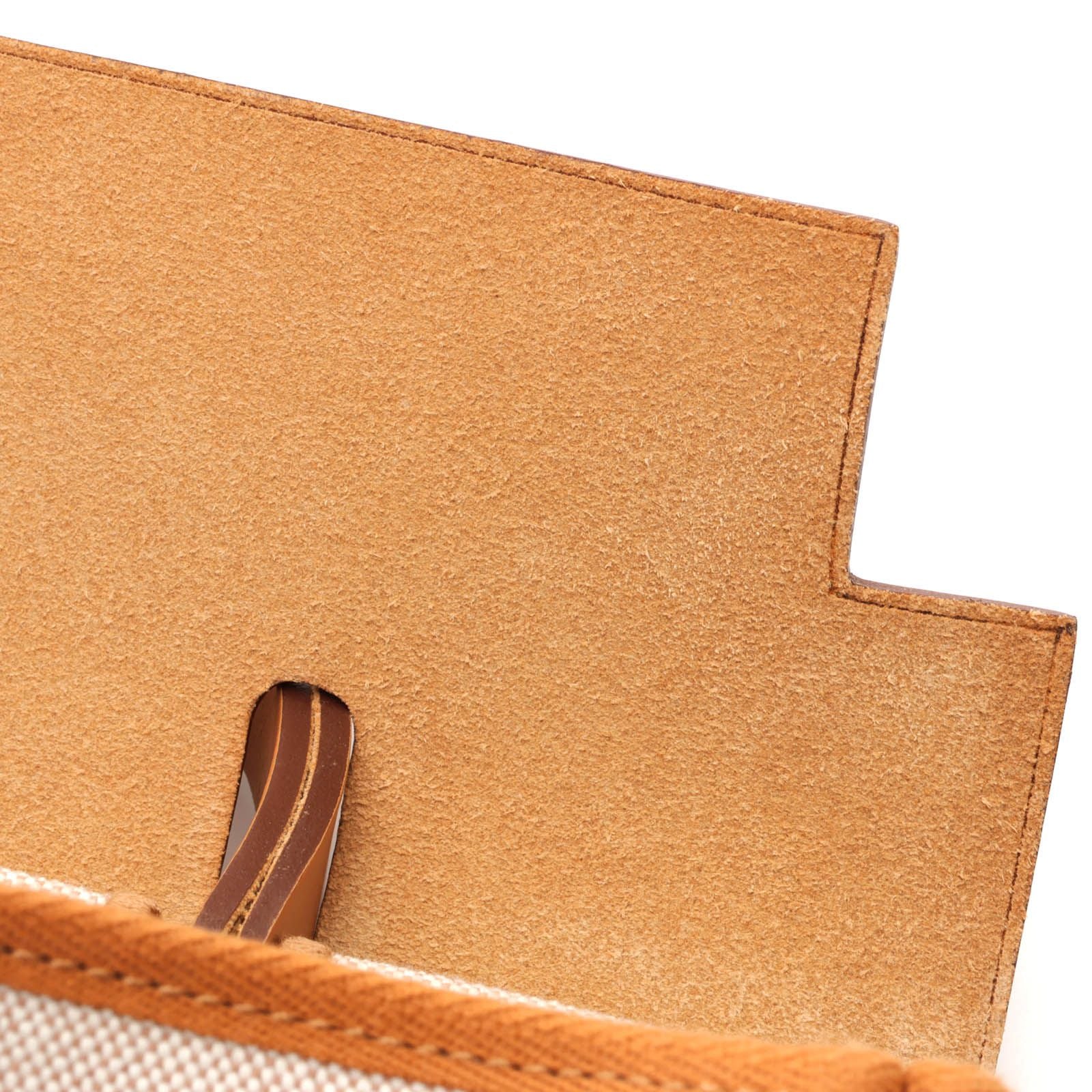 Hermes Herbag Zip PM Natural Handbag Canvas Gold — view 8