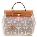 Hermes Herbag Zip PM Natural Handbag Canvas Gold