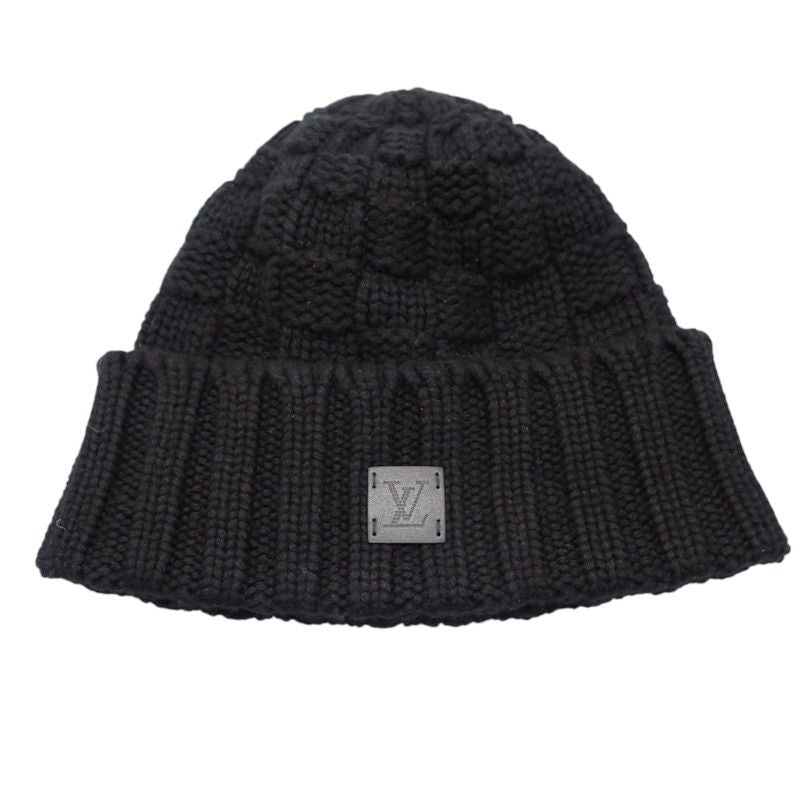 Louis Vuitton Bonnet Helsin Knit Cap Beanie Cashmere Black Hat