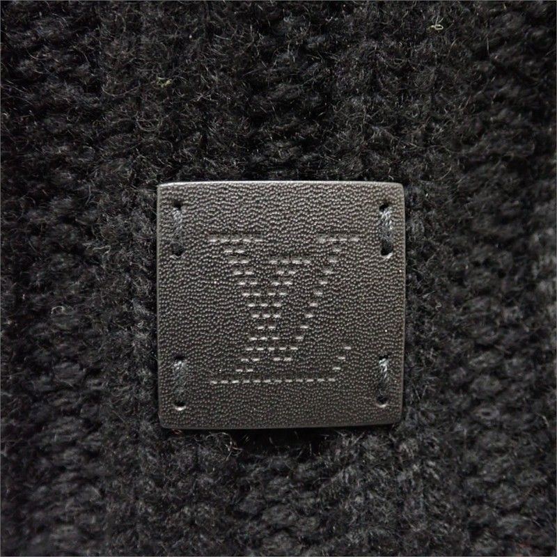 Louis Vuitton Bonnet Helsin Knit Cap Beanie Cashmere Black Hat — view 5