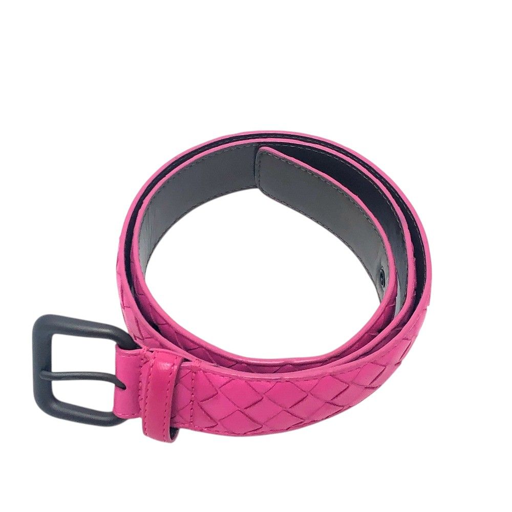 Bottega Veneta Belt Intrecciato Leather Pink