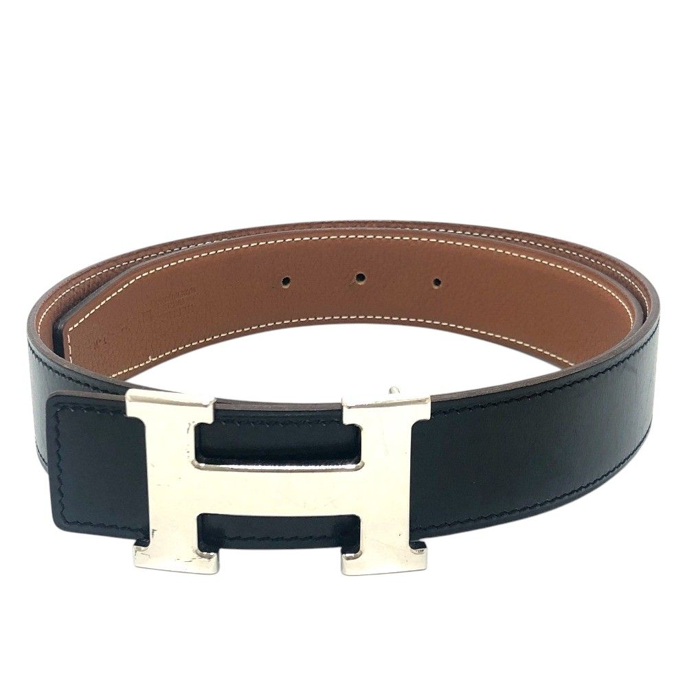 Hermes Belt Reversible Leather Constance H Black Gold