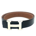 Hermes Belt Reversible Leather Constance H Black Gold