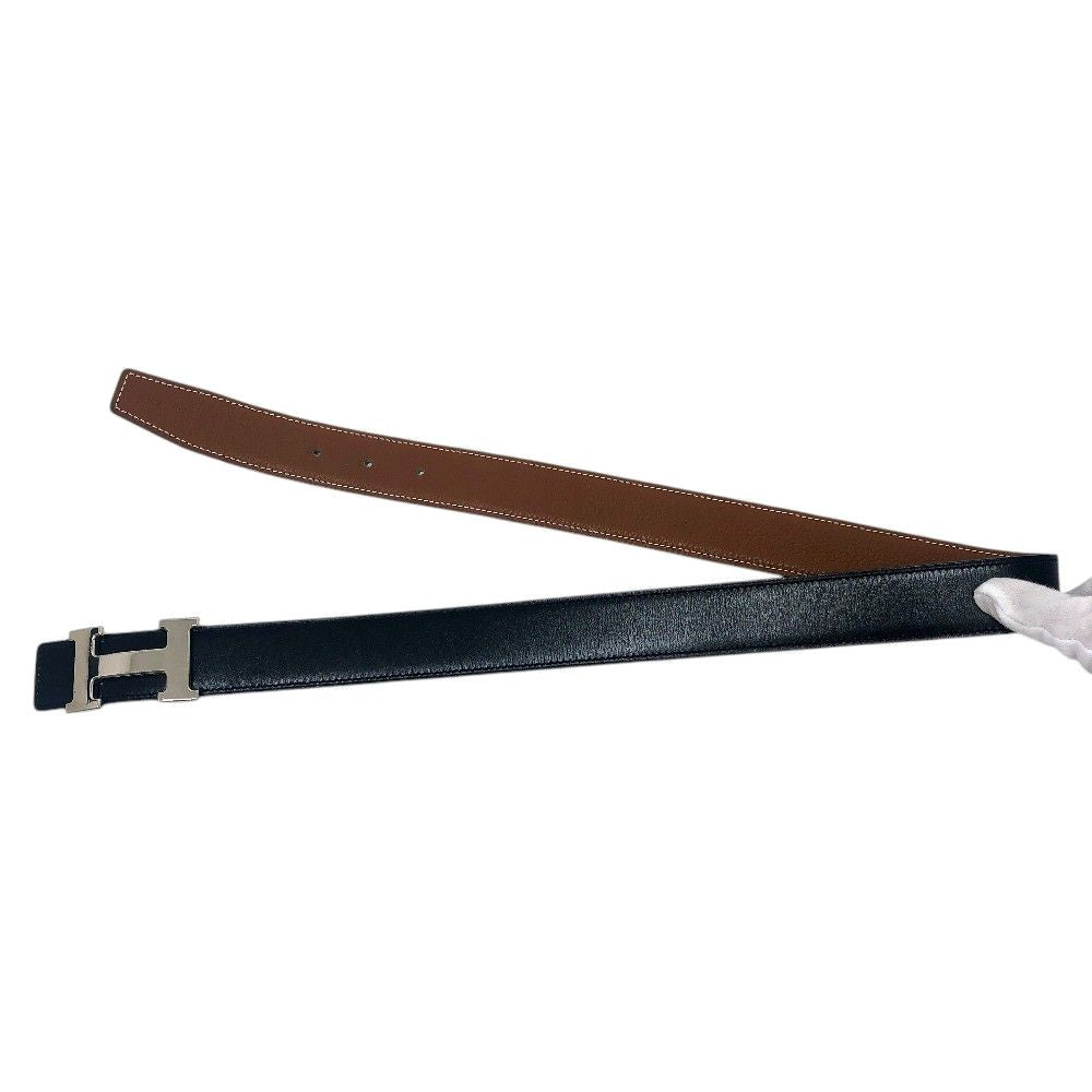 Hermes Belt Reversible Leather Constance H Black Gold — view 5