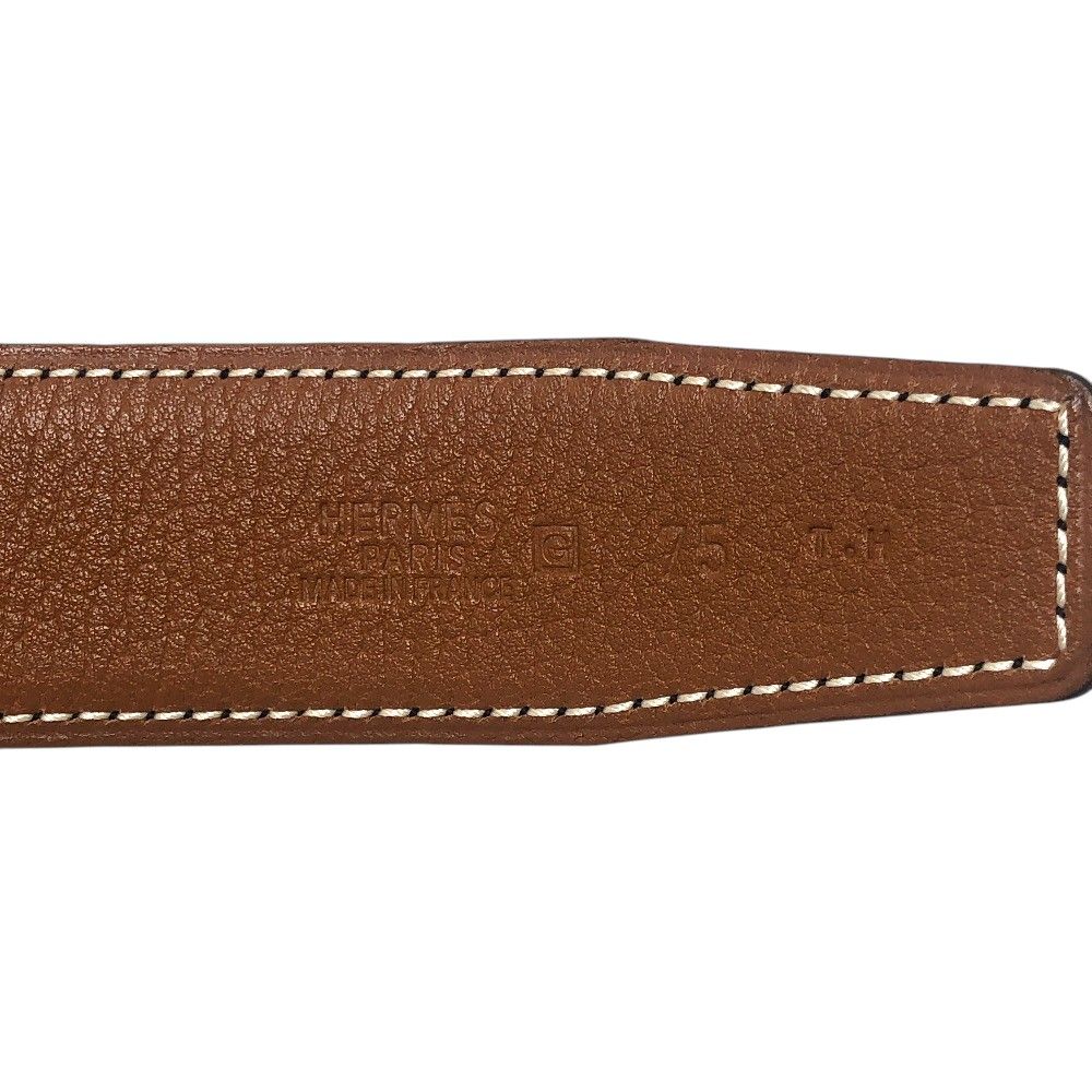 Hermes Belt Reversible Leather Constance H Black Gold — view 8