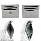 Chanel Card Case CC Logo Timeless Classic Quilted Lambskin Gray — view 8