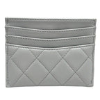 Chanel Card Case CC Logo Timeless Classic Quilted Lambskin Gray — view 2