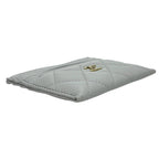 Chanel Card Case CC Logo Timeless Classic Quilted Lambskin Gray — view 3