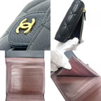 Chanel Trifold Wallet CC Logo Quilted Caviar Leather Black — view 7