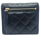 Chanel Trifold Wallet CC Logo Quilted Caviar Leather Black — view 2