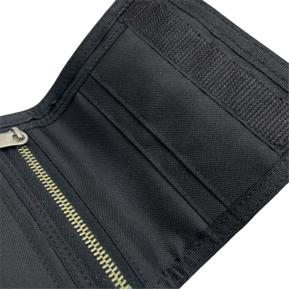 Saint Laurent Trifold Wallet Folding Palm Leaf Print Velcro Nylon Canvas Cream — view 6
