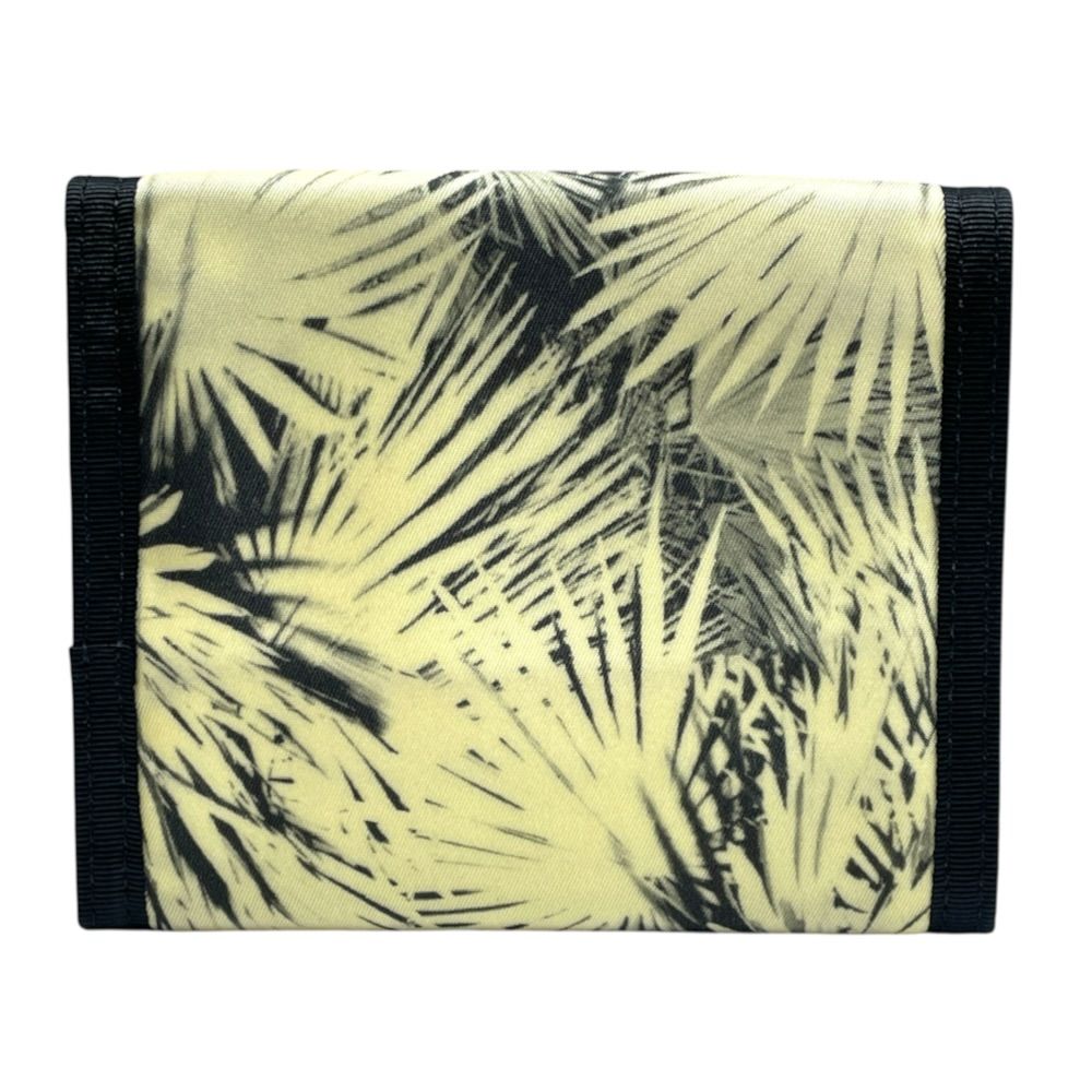 Saint Laurent Trifold Wallet Folding Palm Leaf Print Velcro Nylon Canvas Cream — view 2