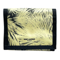 Saint Laurent Trifold Wallet Folding Palm Leaf Print Velcro Nylon Canvas Cream