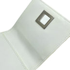Bottega Veneta Twist Lock Trifold Wallet Compact Leather White Gold Business — view 6
