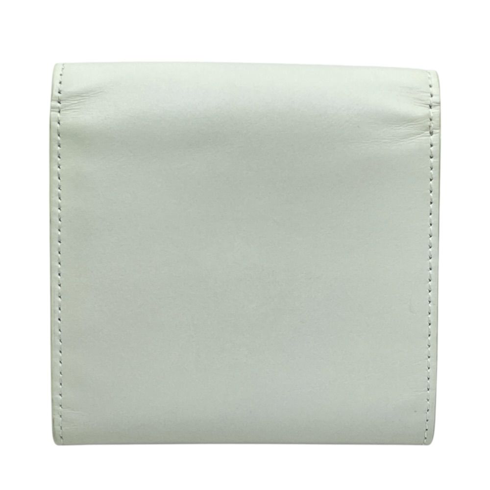 Bottega Veneta Twist Lock Trifold Wallet Compact Leather White Gold Business — view 2