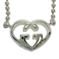 Gucci Silver Interlocking G Heart Necklace