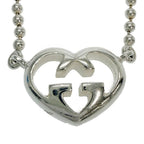 Gucci Silver Interlocking G Heart Necklace