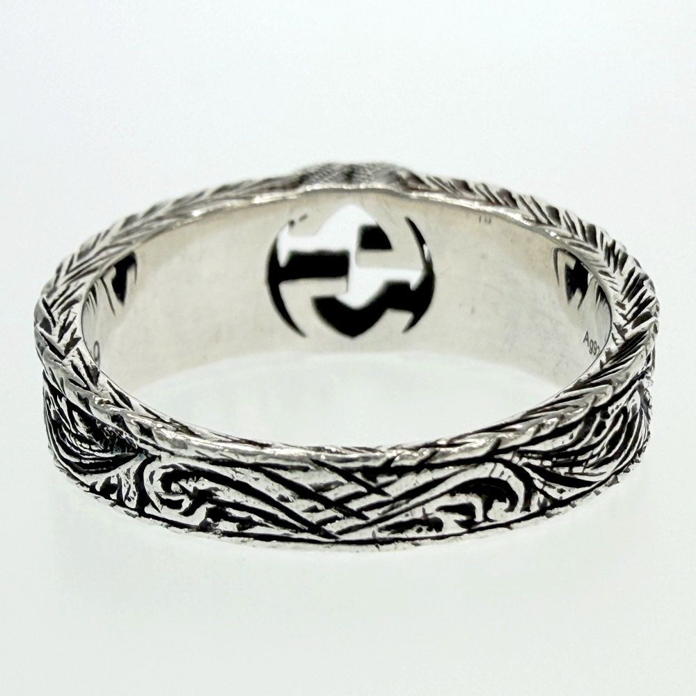 Gucci Silver Interlocking G Arabesque Ring — view 3