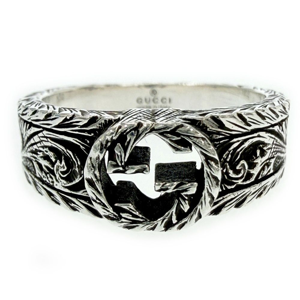 Gucci Silver Interlocking G Arabesque Ring