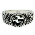 Gucci Silver Interlocking G Arabesque Ring