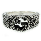 Gucci Silver Interlocking G Arabesque Ring