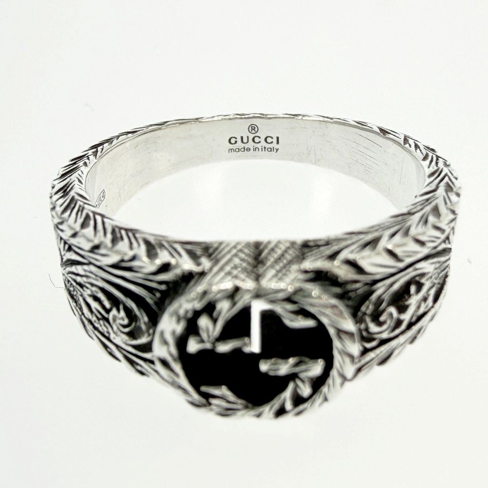 Gucci Silver Interlocking G Arabesque Ring — view 7