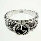 Gucci Silver Interlocking G Arabesque Ring — view 7