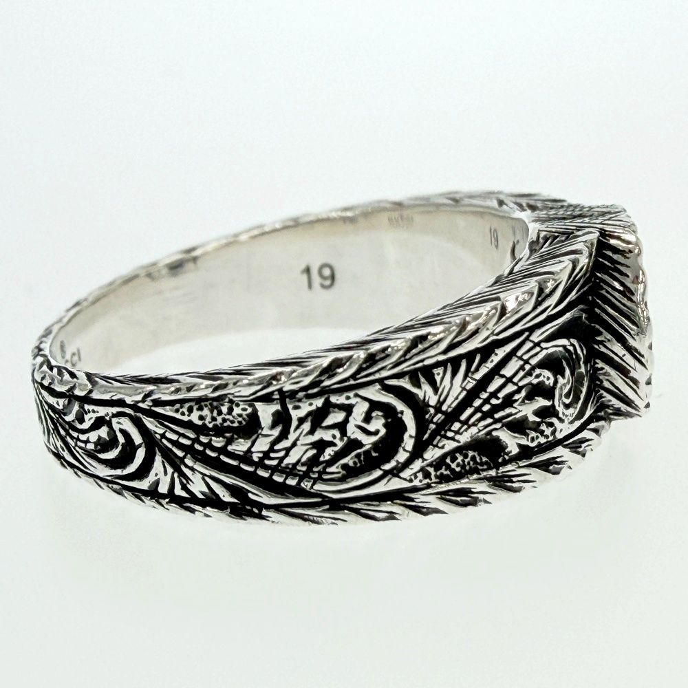 Gucci Silver Interlocking G Arabesque Ring — view 4