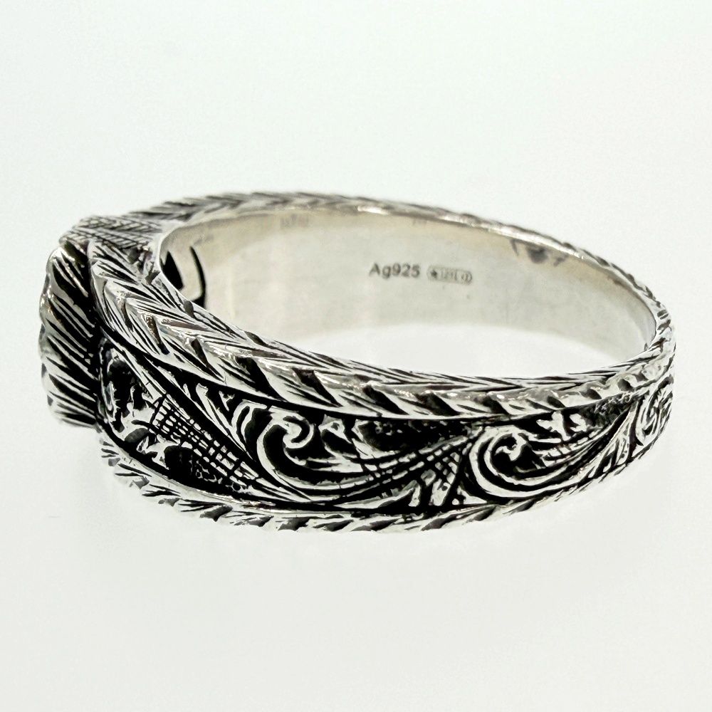 Gucci Silver Interlocking G Arabesque Ring — view 2