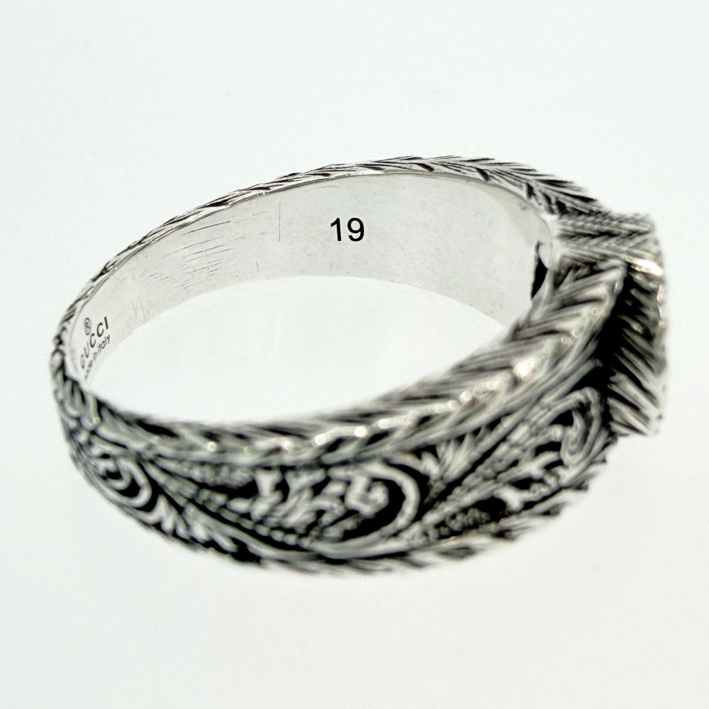 Gucci Silver Interlocking G Arabesque Ring — view 6