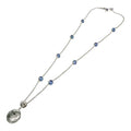 Gucci Silver Blue Line Dofour Love Cat Necklace 11.0